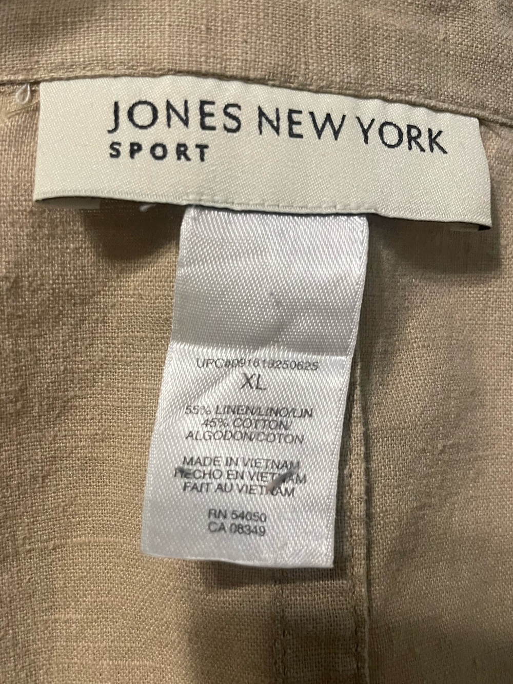 Jones New York Sport Linen Blend Safari Utility Jacket Belted Tan XL - Picture 8 of 9